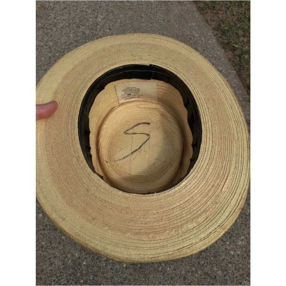Gumarcaah Guatamala Handwoven Palm Beaded Bow Vintage Hat 55cm - Picture 5 of 6